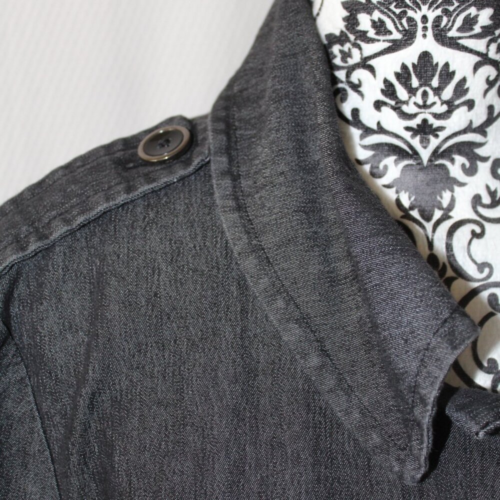 Kenar Sport Coat Jacket Blazer Gray Denim Pleated Size XL Pre-Loved EUC - Picture 8 of 13